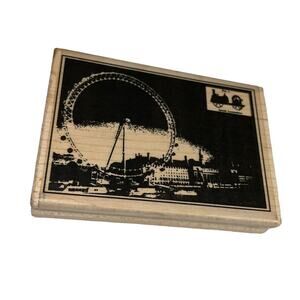 Stampington C8242 Millennium Wheel Wood Mounted Stamp 2001 Retired Gift Vintage